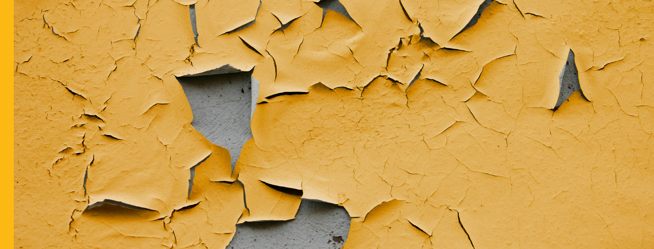 yellow peeling paint