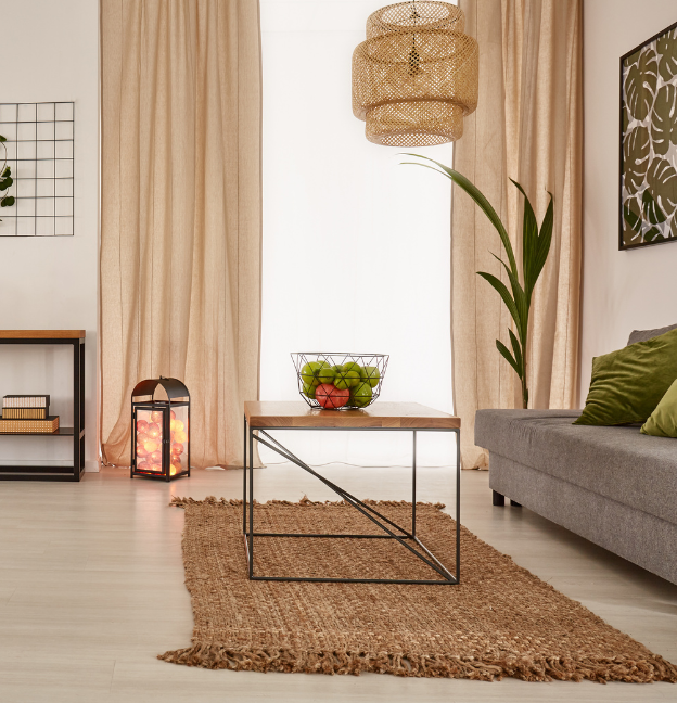 interior of condo with warm, neutral interiors