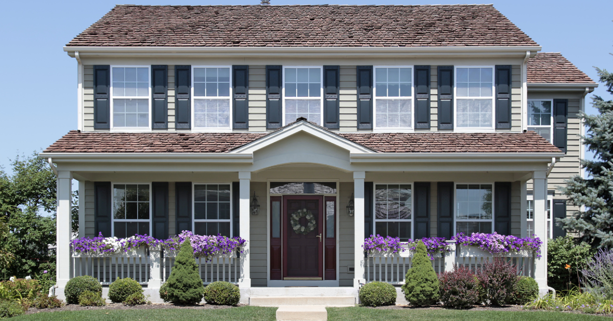 greige painted home exterior