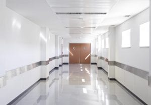 Commercial painting project at an operating healthcare facility