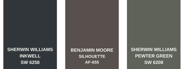 Three sunroom paint colors in the grey color palette