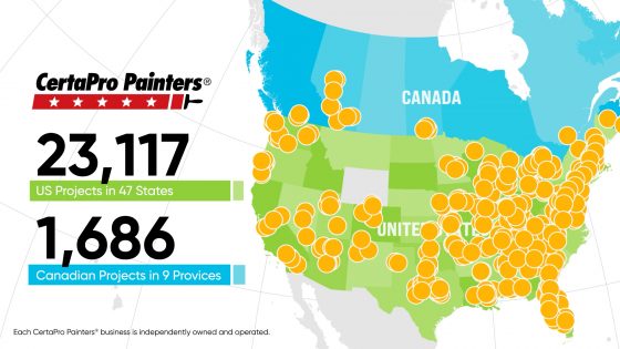 Map of USA & Canada, showing 47 states and 9 provinces.
