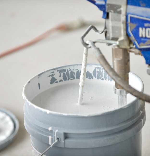 Controlled healthcare interior painting jobsite