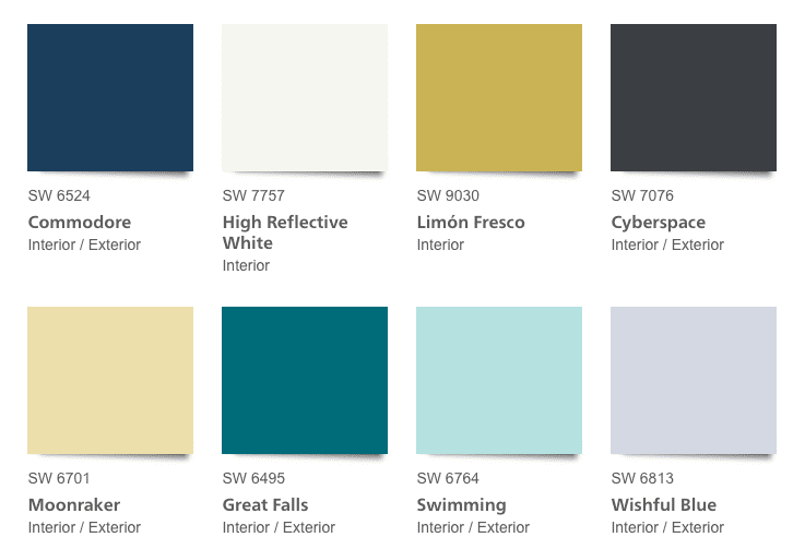 Sherwin-Williams Continuum Commercial Color Palette.