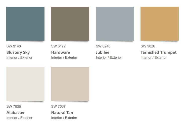 Sherwin-Williams Encounter Commercial Color Palette.