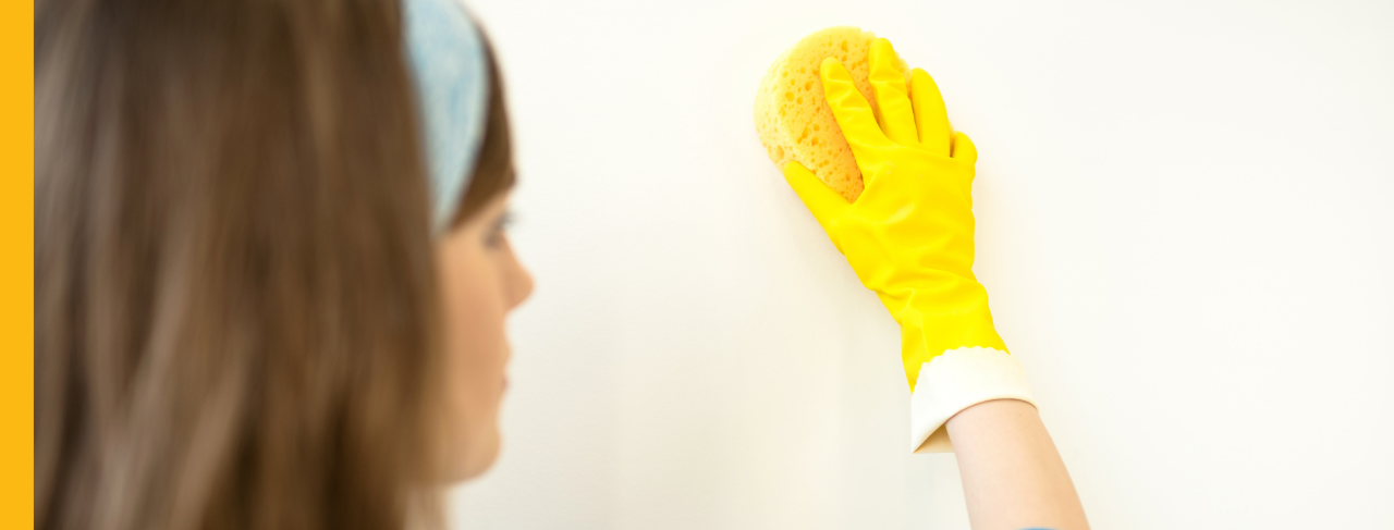 cleaning wall before interior painting job