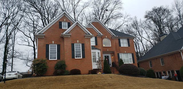 red brick exterior in acworth before - certapro painters of alpharetta