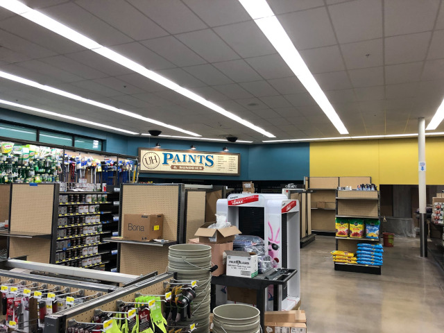 urban hardware stores after being repainted and is now open for business