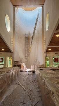 picture interior of church before being repainted