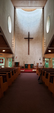 picture interior of church before being repainted