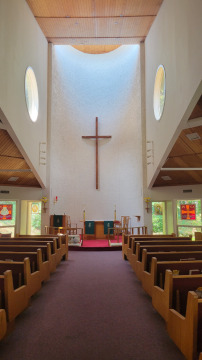 picture interior of church after being repainted