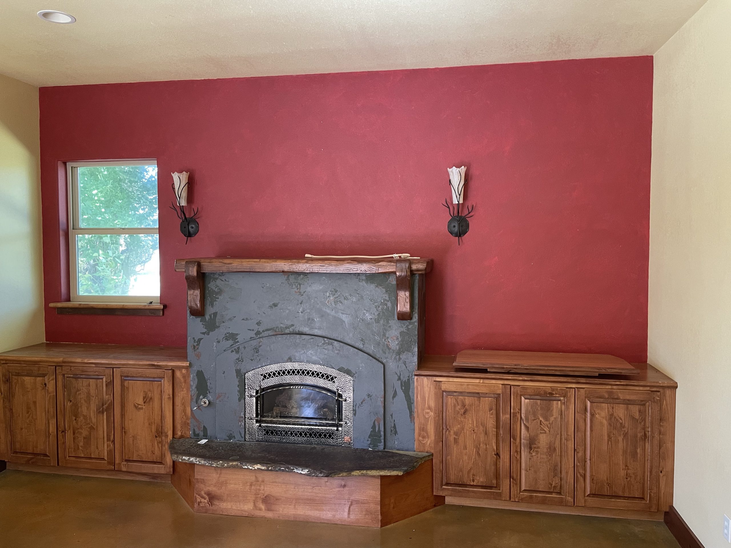 Former Red Accent Wall in family room