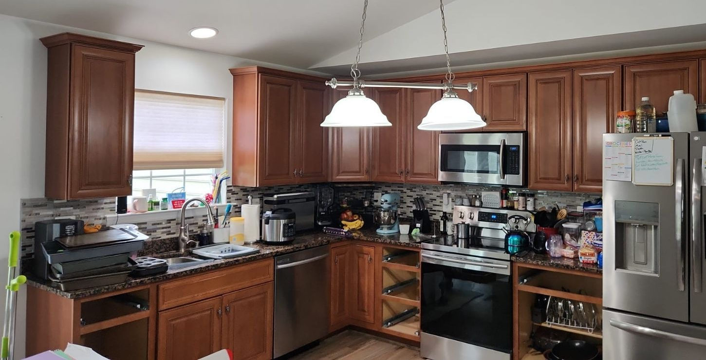 Kitchen Cabinet Painting in Huntingtown, MD - before completion