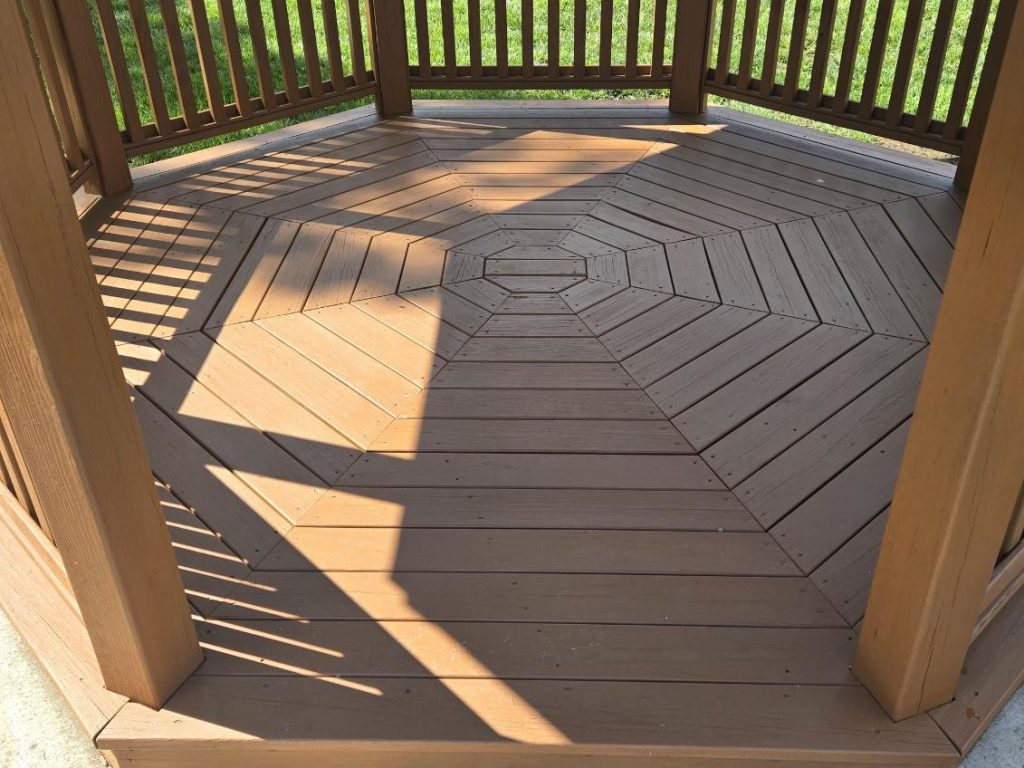 painted wooden gazebo floor