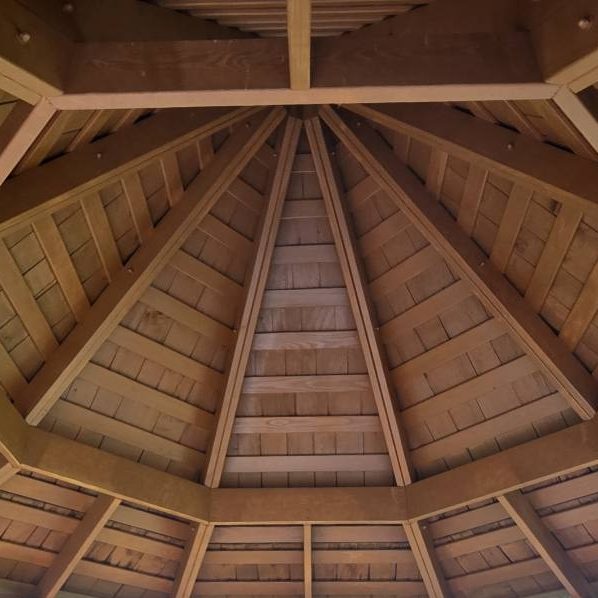 painted wooden gazebo ceiling