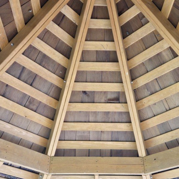 unfinished gazebo ceiling