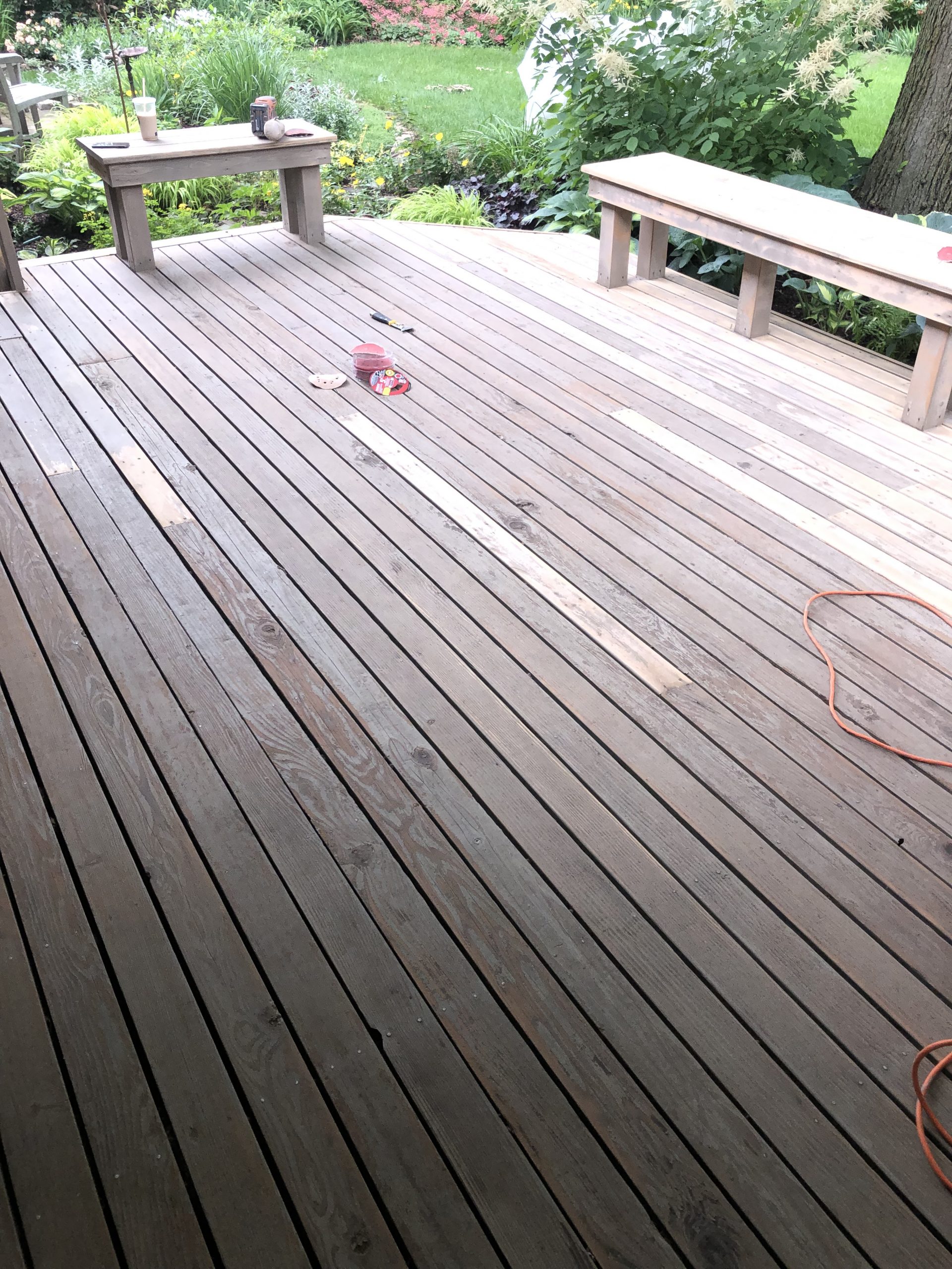 sanded deck completed by certapro painters of oswego
