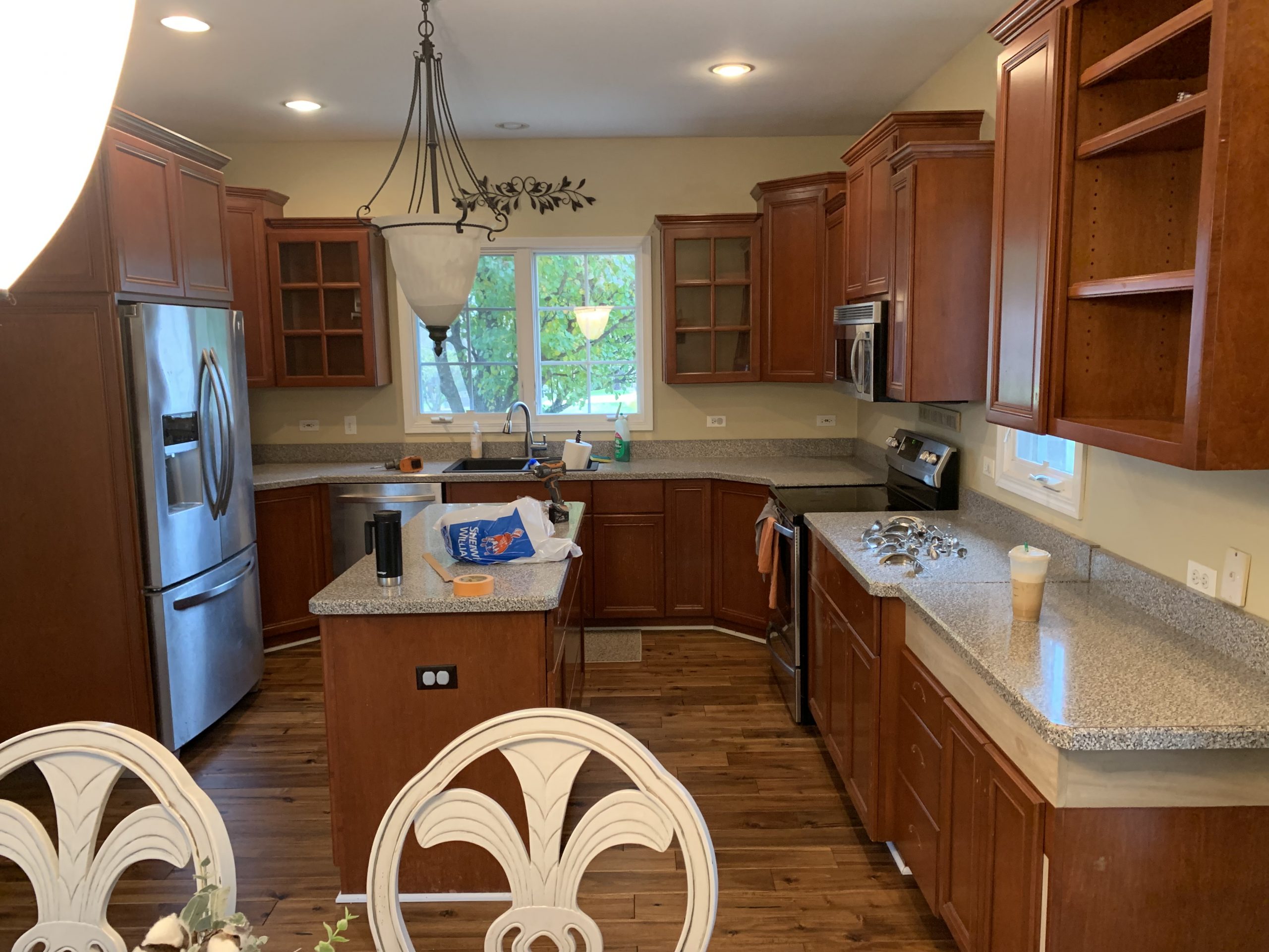 kitchen with wooden cabinets