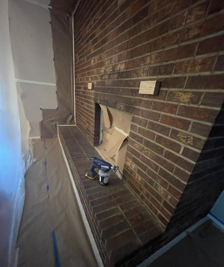 interior fireplace painting (before) asheville nc