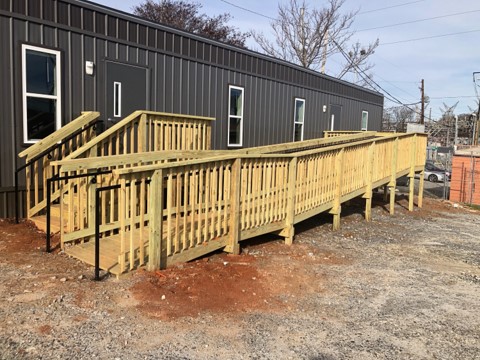 repainted stairwell in atlanta, ga before