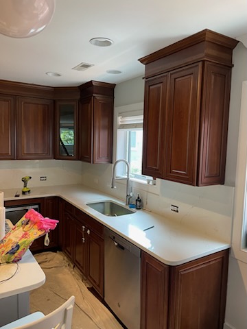 kitchen cabinets before repainting