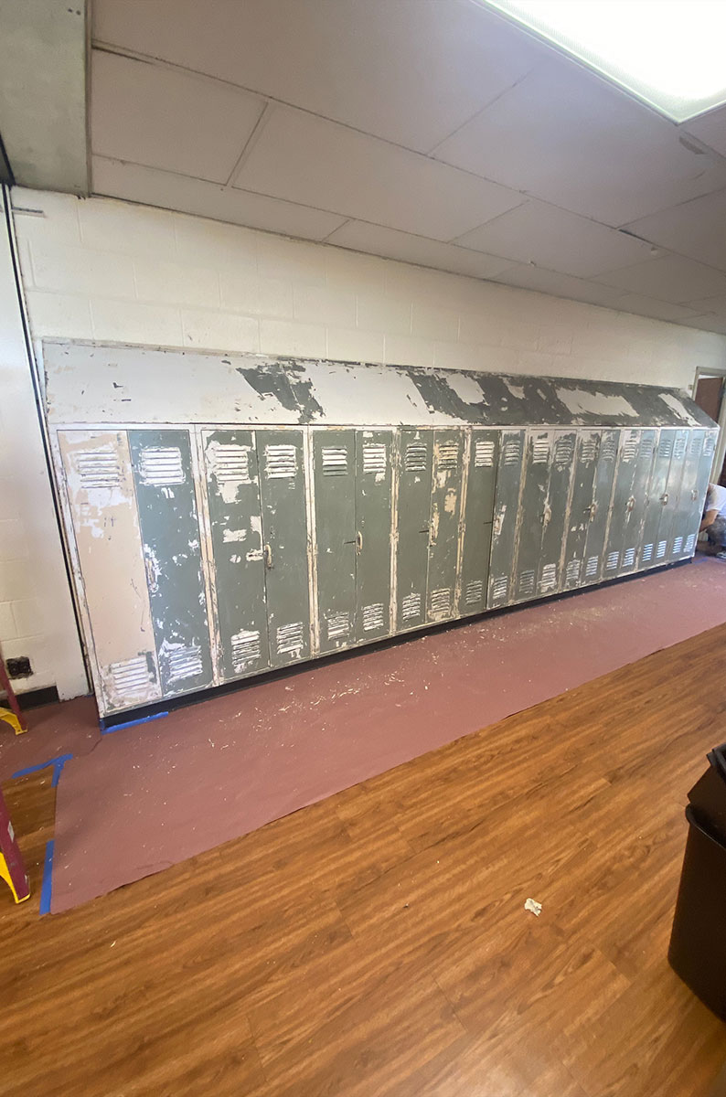 lockers painting before