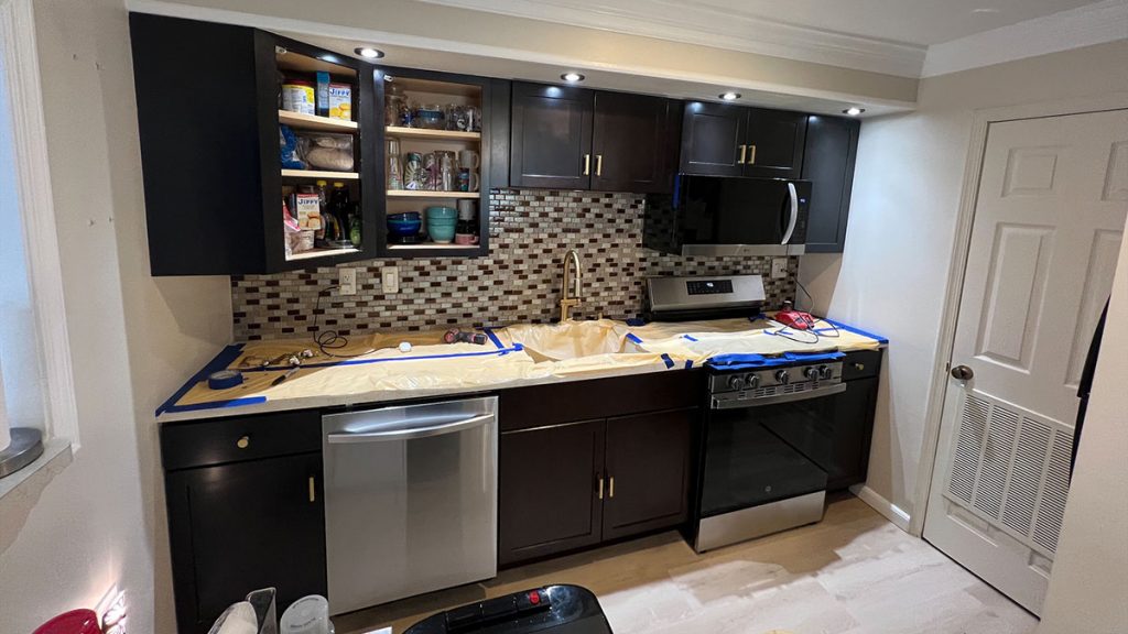 cabinet painting in glenside pa (before)