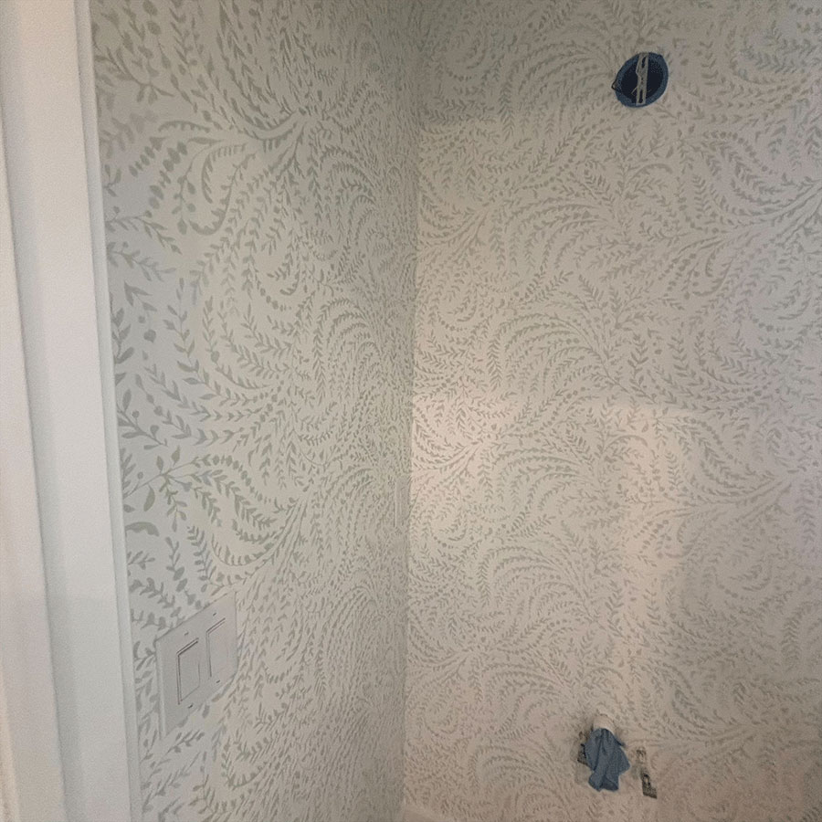 bathroom wallpaper installation after