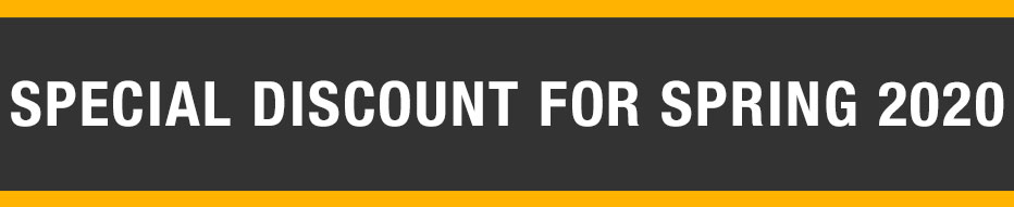 Special Discount For Spring 2020