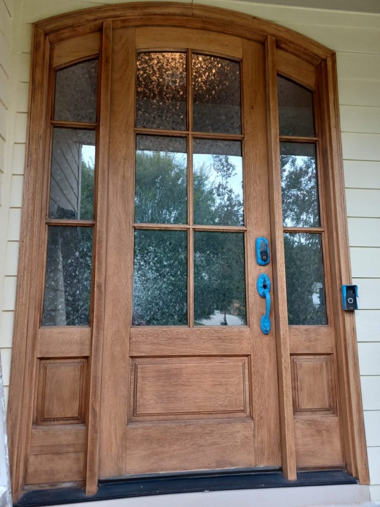door staining before