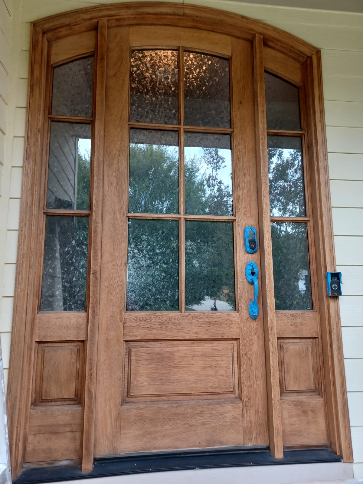door staining before
