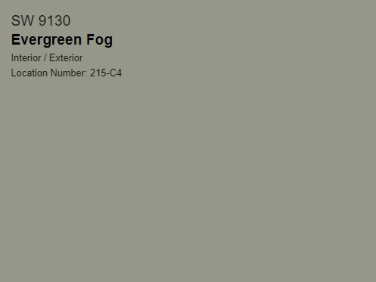 Evergreen Fog by Sherwin-Williams for cabinet colors