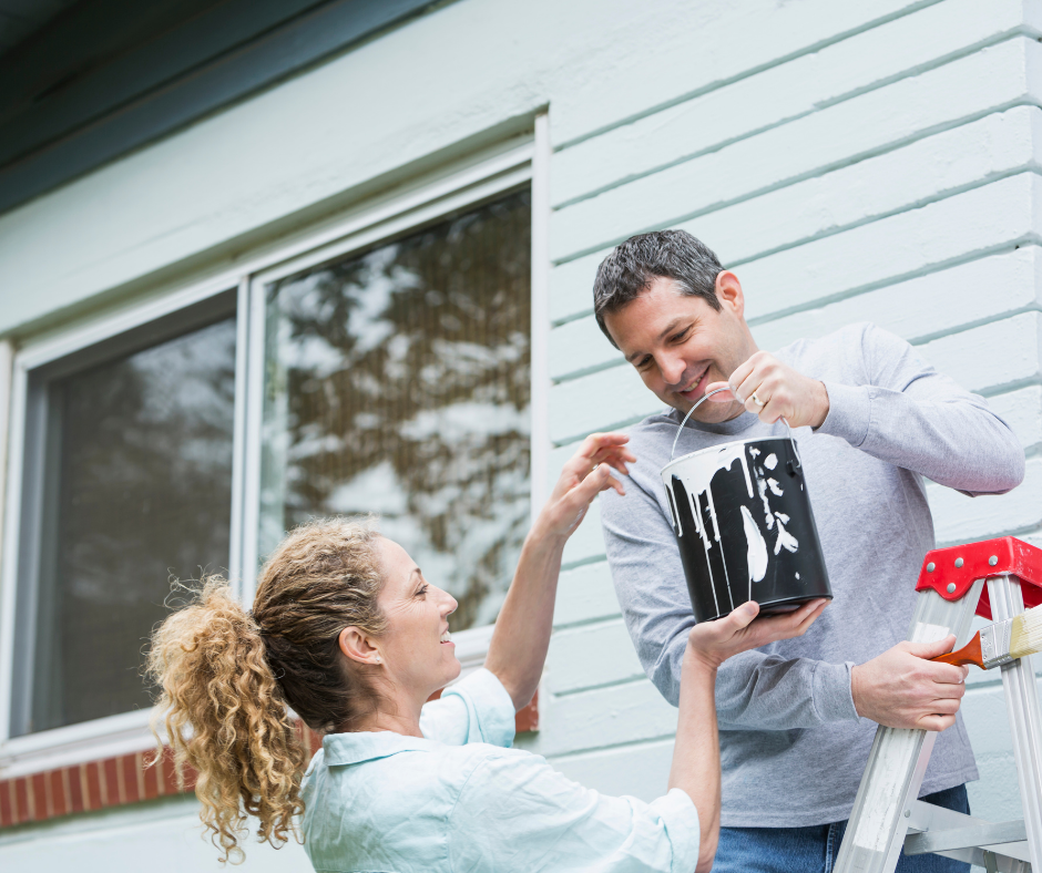 two people preparing for spring painting