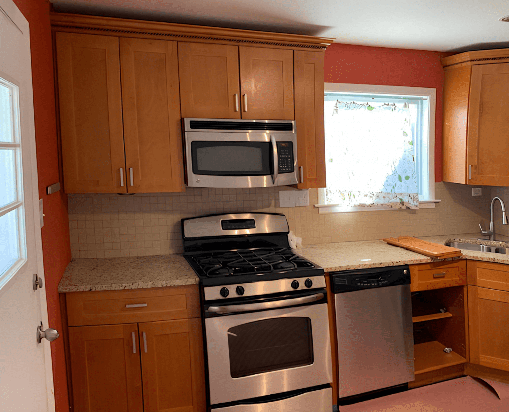 White Cabinet Refinishing Project Before