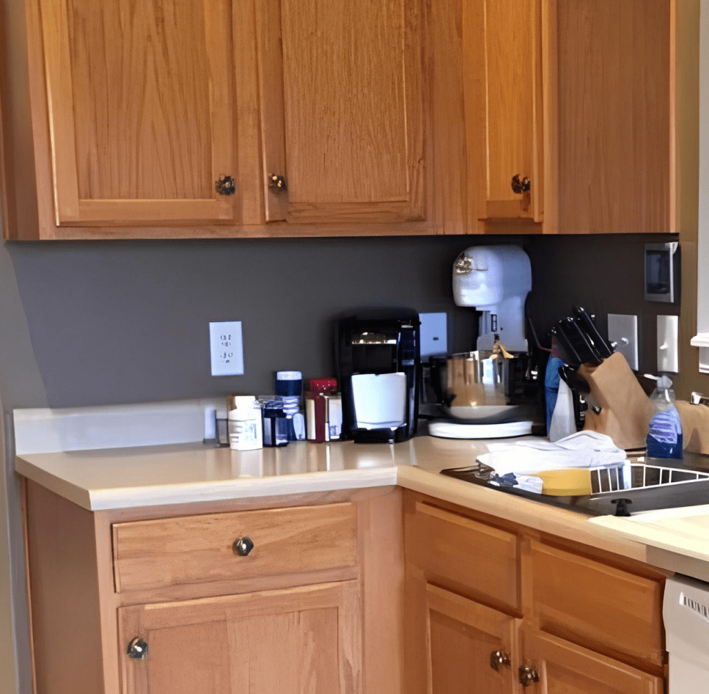 Kitchen Cabinet & Backsplash Painting Project Before