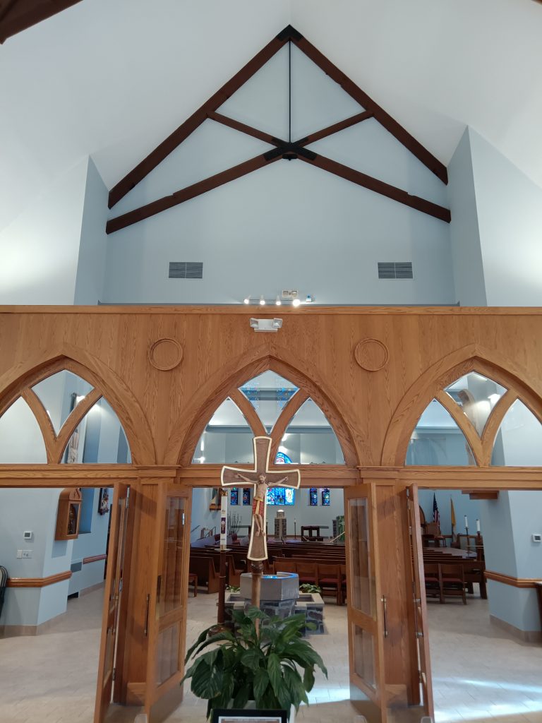 Church interior after painting