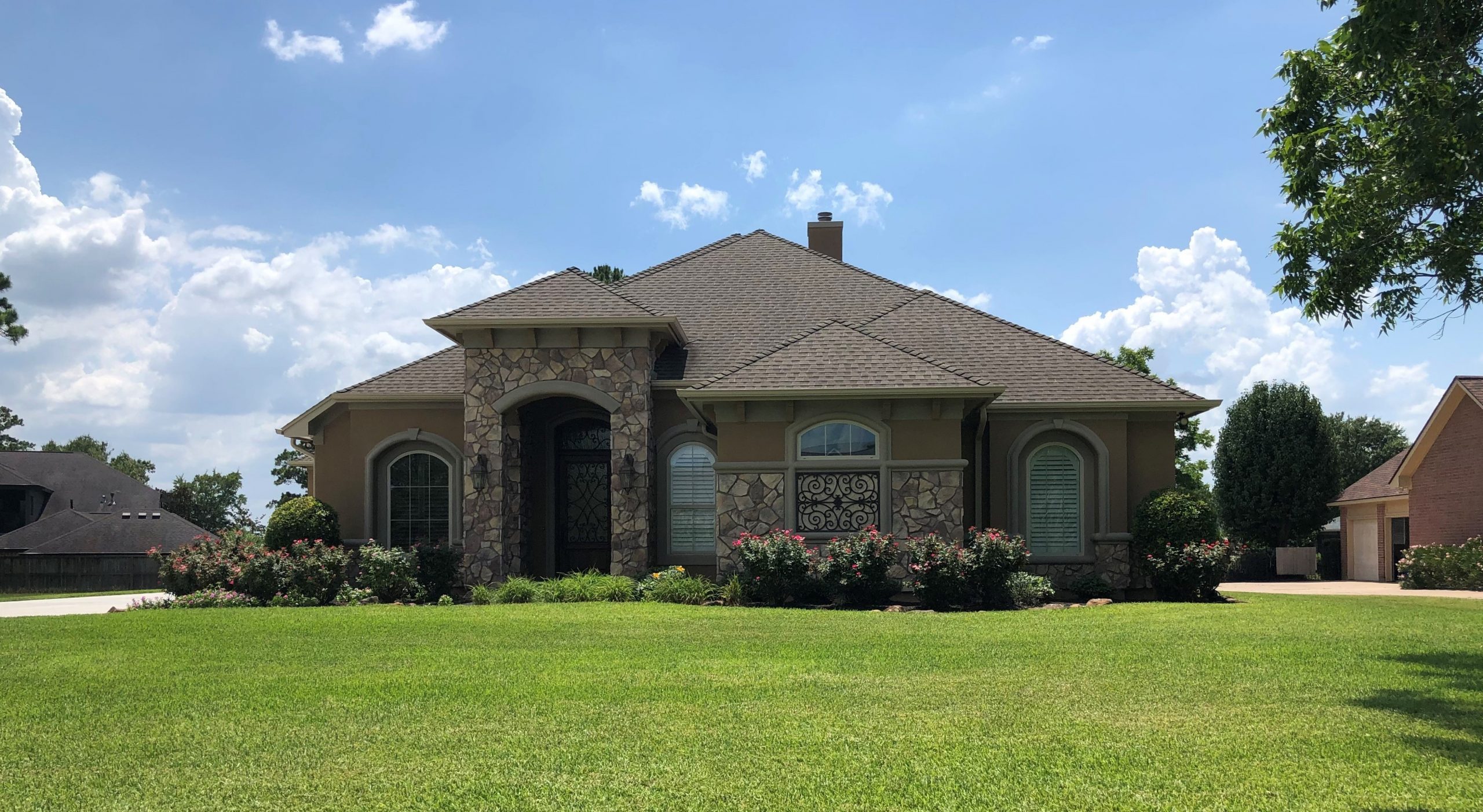 Brown Stucco Home Before/After After