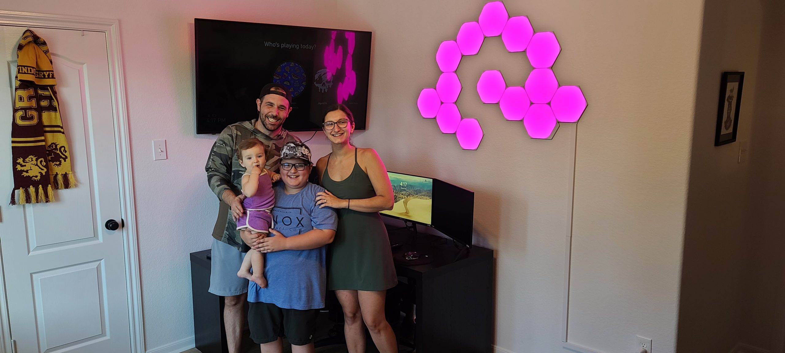 Trent with his parents and baby sister, they were so happy with the transformation!