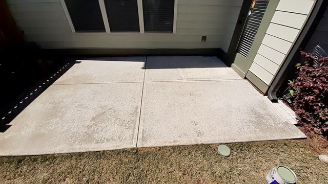 concrete patio in sandy springs ga - before