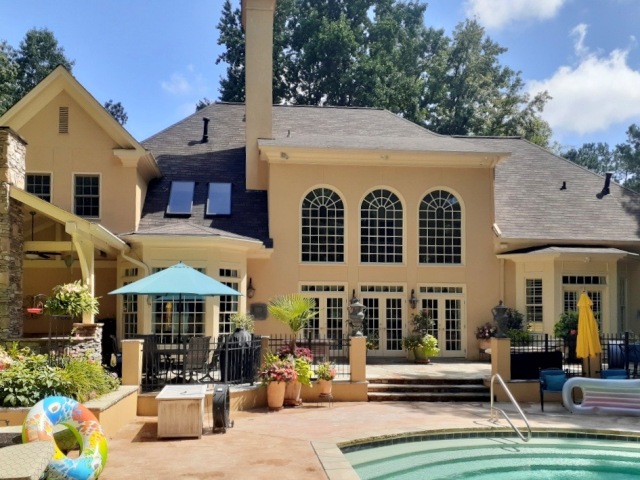 repainted exterior rear of home in sandy springs ga - before