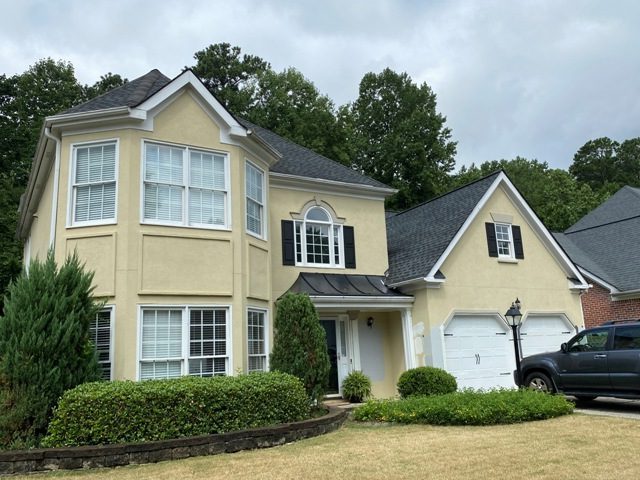 repainted exterior of home in dunwoody ga - before