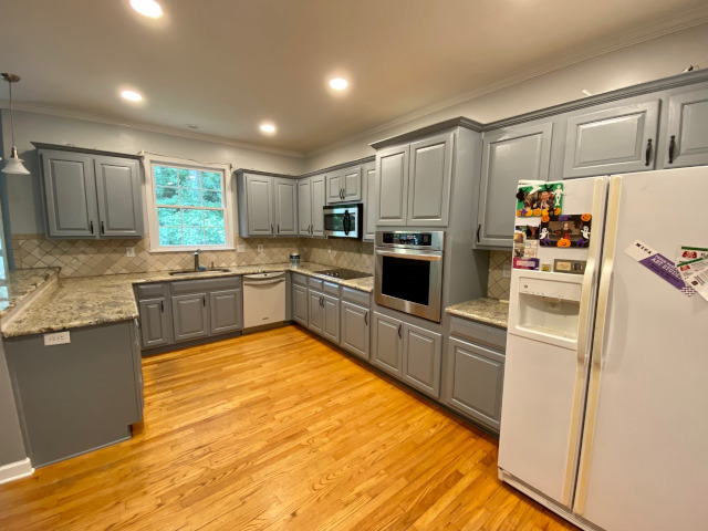 photo of cabinets after being repainted in sandy springs, georgia