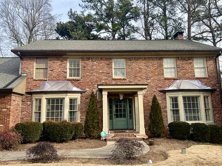 brick exterior before limewash