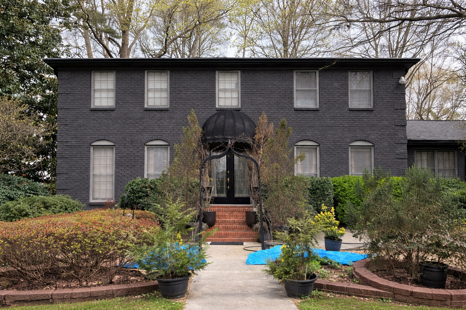 repainted brick exterior in dunwoody ga