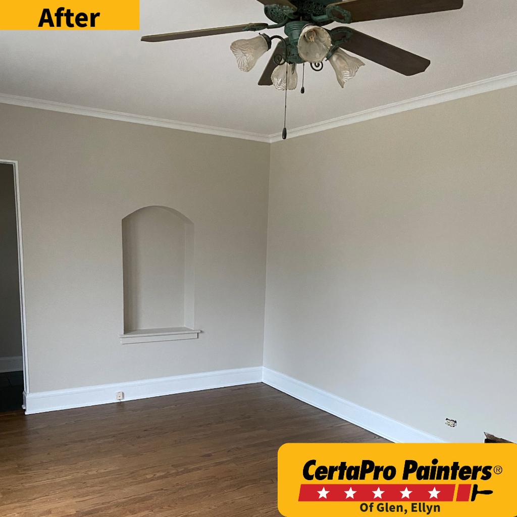 Living Room Historic Home in Lombard, IL After