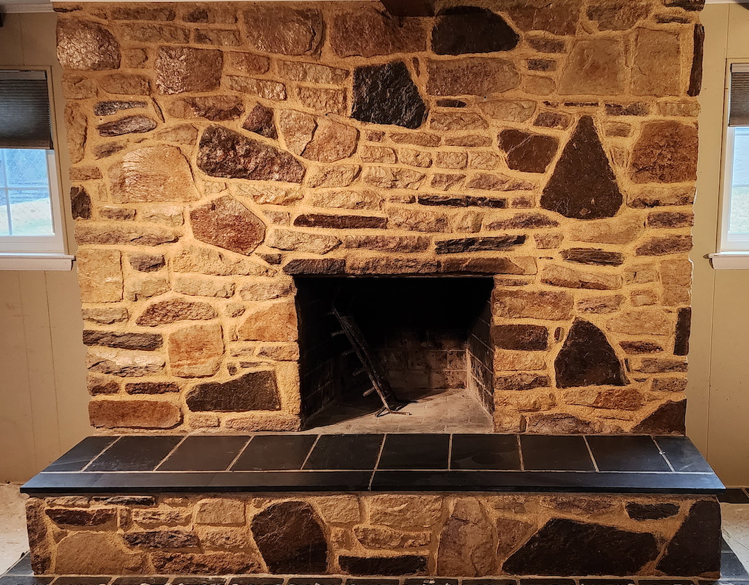 “White Wash” Fireplace Project Before