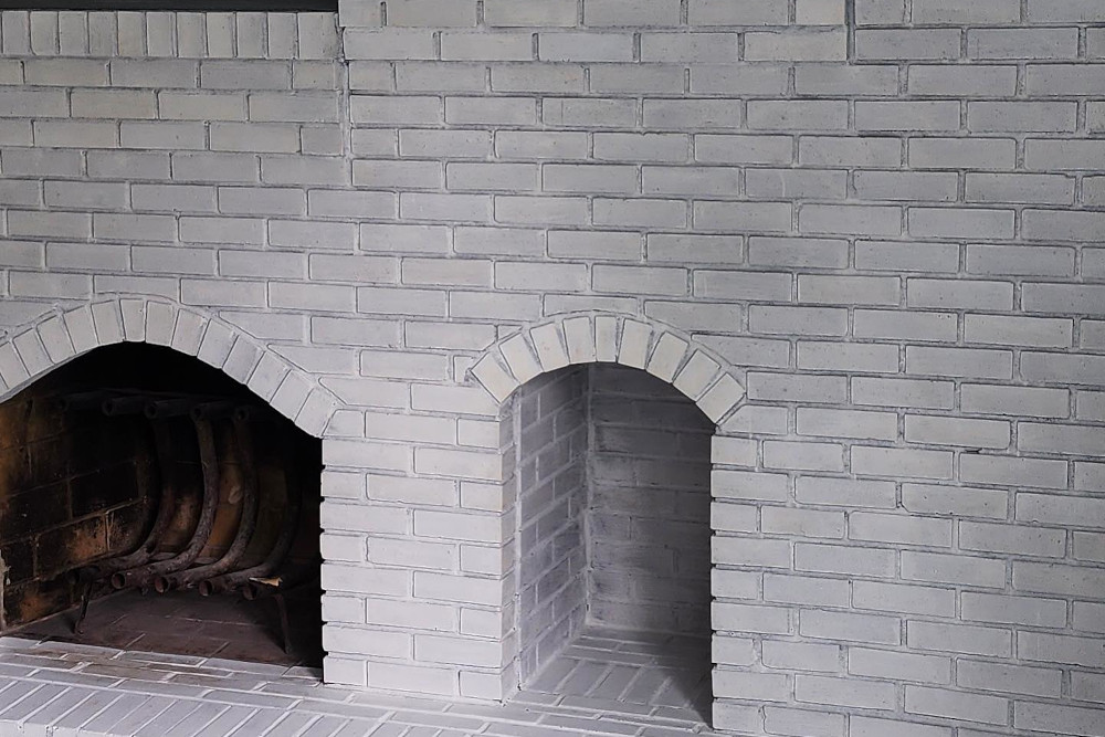 Whitewashed Fireplace After