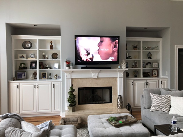 Repainted Built-in Cabinets - After