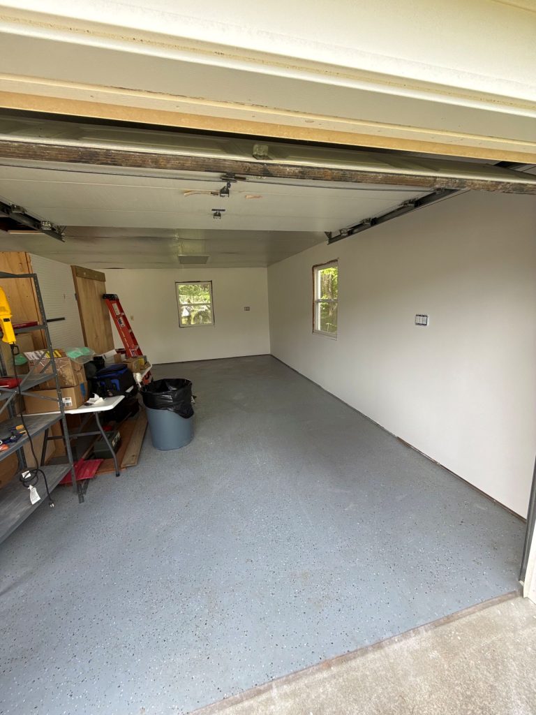 finished garage interior 