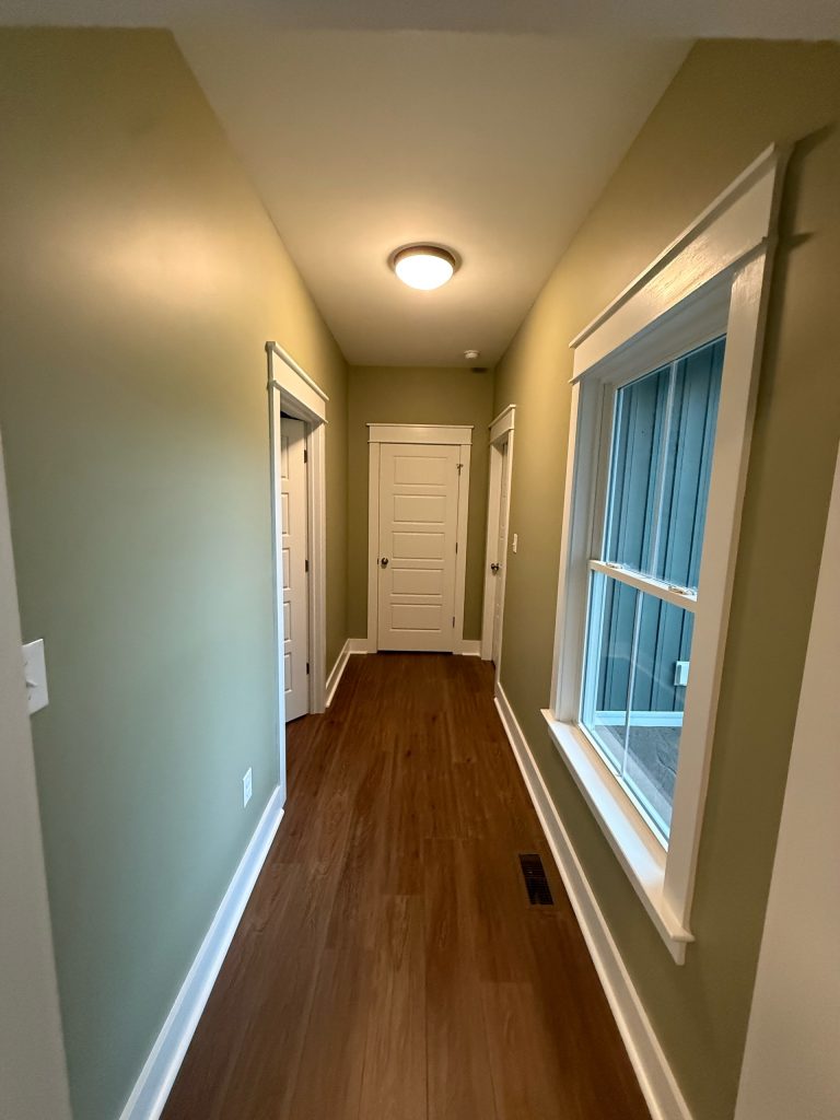 home interior hallway painted green
